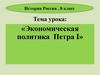 Экономическая политика Петра I. История России. 8 класс