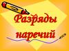 Разряды наречий