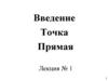 Точка, прямая  (лекция № 1)