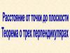 Расстояние от точки до плоскости. Теорема о трех перпендикулярах