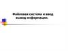 Файловая система и ввод вывод информации