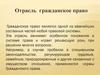 Отрасль гражданское право