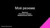 Моё резюме. Проекты. Сильные стороны
