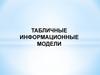 Табличные информационные модели. Урок 7