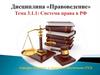 Система права в РФ. Тема 3.1.1