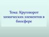 Круговорот химических элементов в биосфере