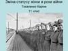 Зміна статусу жінки в роки війни. 11 клас