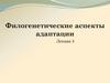 Филогенетические аспекты адаптации  (лекция 3)