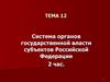 Система органов государственной власти субъектов Российской Федерации