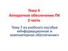 Тема 4. Аппаратное обеспечение ПК. 2 часть