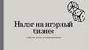 Налог на игорный бизнес. Глава 29