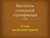 Институты социальной стратификации  (11 класс)