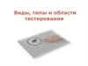 Виды, типы и области тестирования
