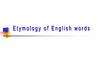 Etymology of English words