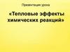 Тепловые эффекты химических реакций