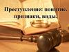 Преступление: понятие, признаки, виды
