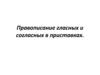 Правописание гласных и согласных в приставках