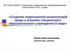 Создание коррекционно-развивающей среды в условиях специального образовательного учреждения II вида