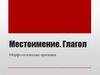 Местоимение. Глагол. Морфологические признаки