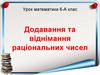 Додавання та віднімання раціональних чисел