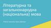Літературна та загальнонародна (національна) мова