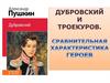 Дубровский и Троекуров. Сравнительная характеристика