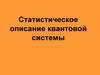 Статистическое описание квантовой системы