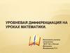 Уровневая дифференциация на уроках математики