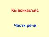 Кывсикасъяс (Части речи)