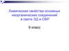 Химические свойства основных неорганических соединений в свете ЭД и ОВР. 9 класс