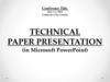 Technical paper presentation (in Microsoft PowerPoint)