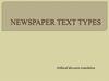 Newspaper text types