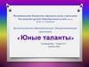 Юные таланты. Дополнительная образовательная общеразвивающая программа