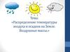 Распределение температуры воздуха и осадков на Земле. Воздушные массы