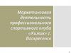Маркетинговая деятельность профессионального спортивного клуба «Химик» г. Воскресенск