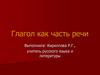 Глагол как часть речи. В чём сходство и различие между глаголом и существительным?