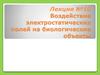 Воздействие электростатических полей на биологические объекты. Лекция №10