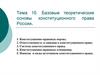 Базовые теоретические основы конституционного права России