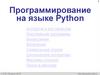 Программирование на языке Python