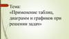 Применение таблиц, диаграмм и графиков при решении