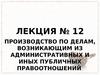Производство по делам, возникающим из административных и иных публичных правоотношений. Сущность и виды