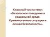 Безопасное поведение в социальной среде. Криминогенные ситуации и личная безопасность