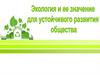 Экология и её значение для устойчивого развития общества