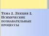 Психические познавательные процессы. Тема 2. Лекция 2