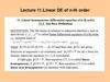 Linear DE of n-th order. Lecture 11