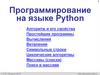 Программирование на языке Python  (8 класс)