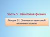 Элементы квантовой механики атомов. Лекция 31