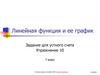 Линейная функция и ее график. Координаты точек пересечения графика данной функции с осями координат
