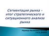 Сегментация рынка - итог стратегического и ситуационного анализа рынка