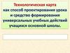 Технологическая карта как способ проектирования урока и средство формирования универсальных учебных действий учащихся